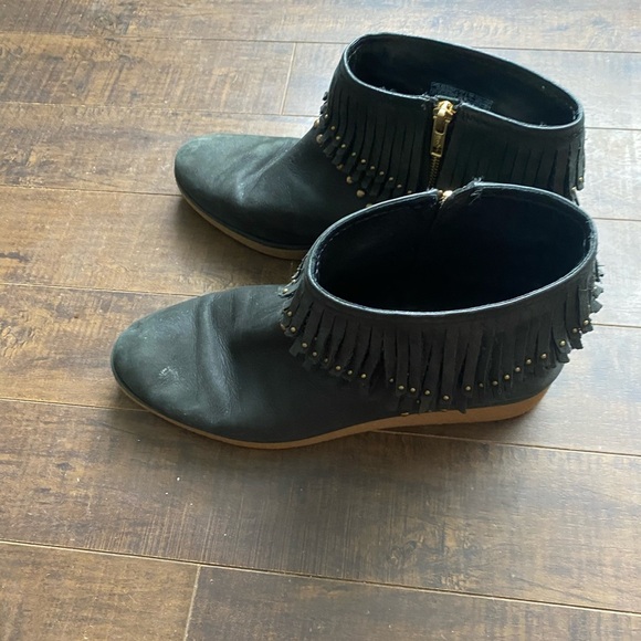 UGG Ariane Black Studded Nubuck Fringe wedge boots - Picture 8 of 15